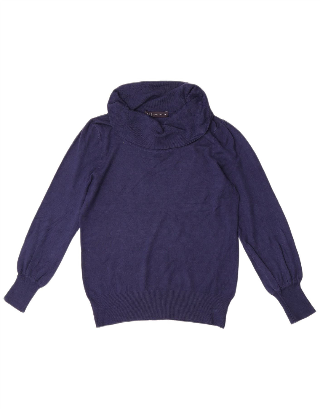 Marks & Spencer Womens Roll Neck Jumper Sweater UK 10 Small Navy Blue