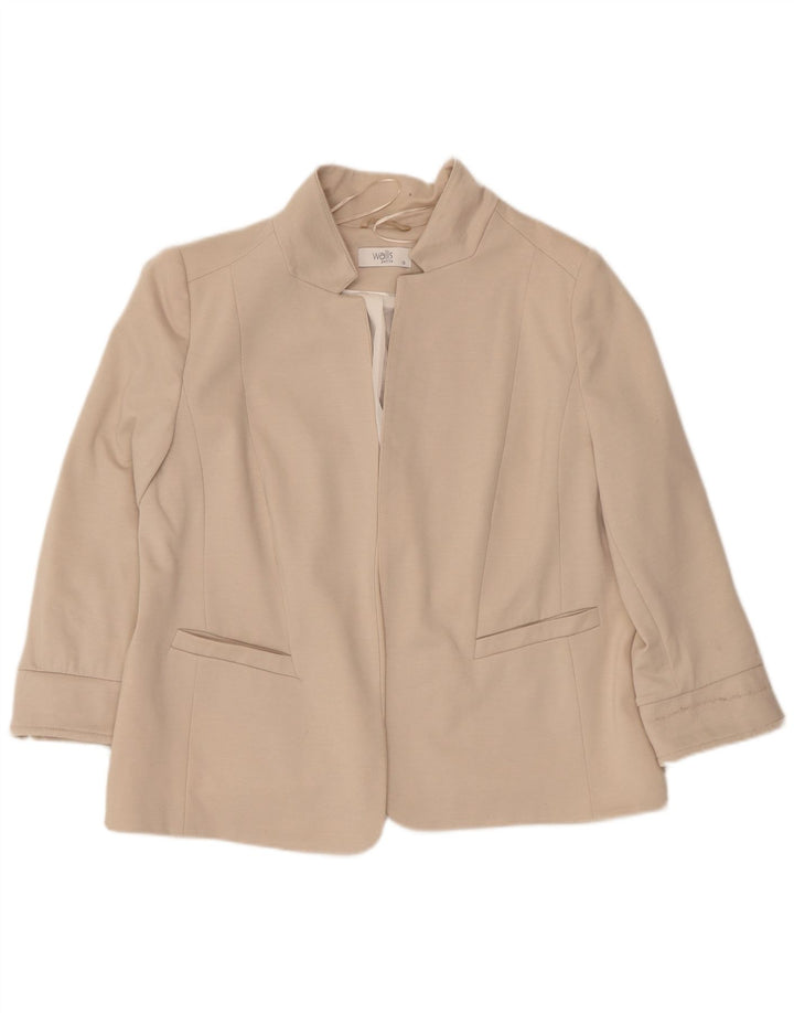 Jachetă pentru femei Wallis cu mâneci 3/4 deschise, UK 18 XL, poliester bej