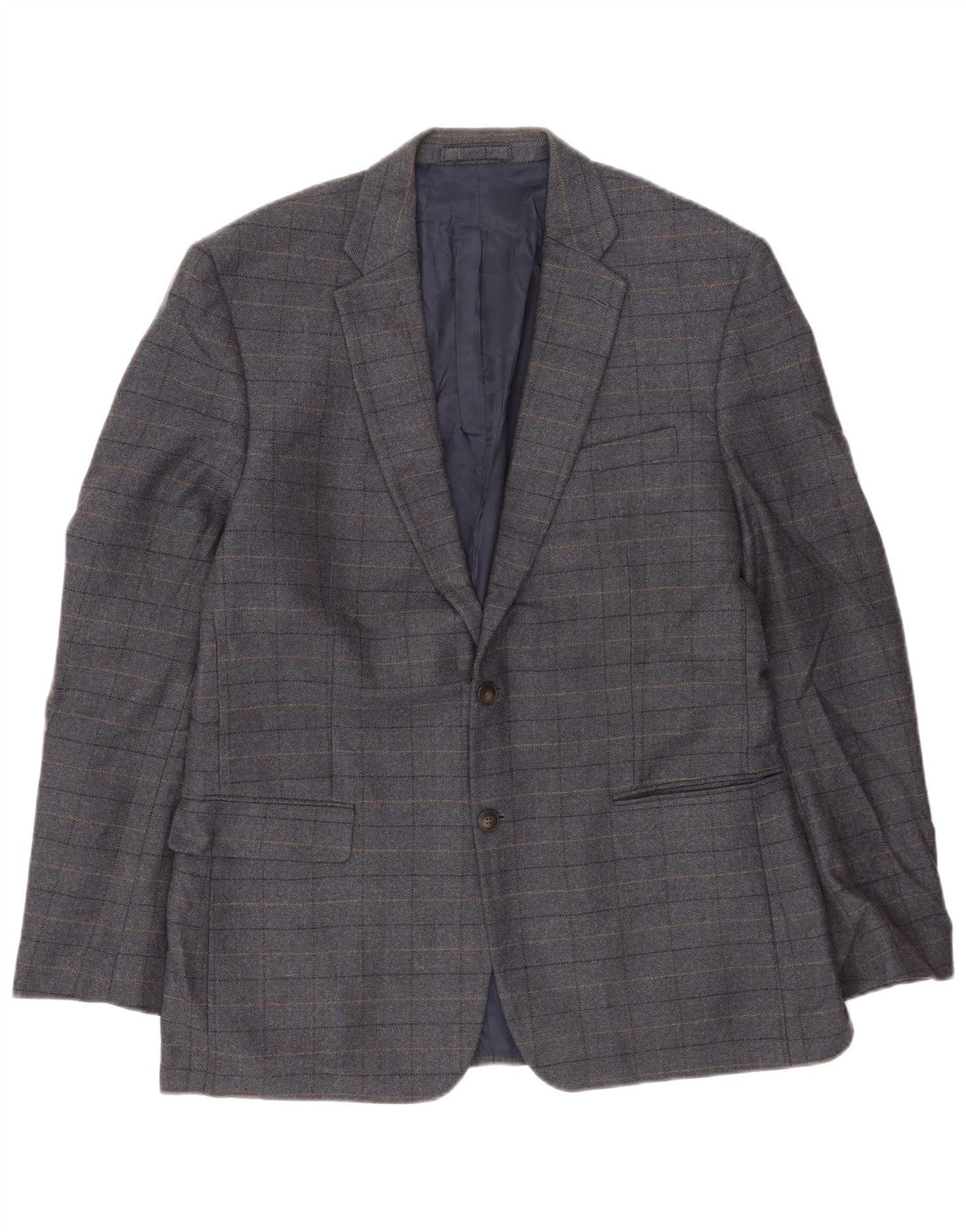 Giacca blazer a 2 bottoni da uomo Marks & Spencer UK 42 XL lana a quadri blu