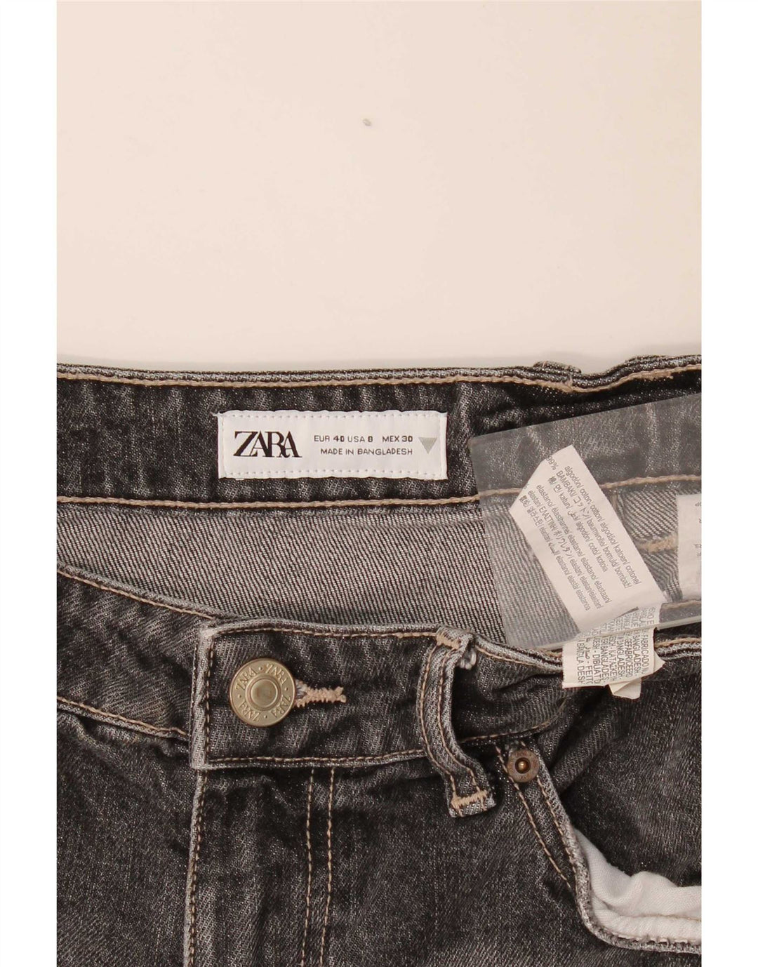 Zara Jean droit homme EU 40 Medium W30 L32 gris coton
