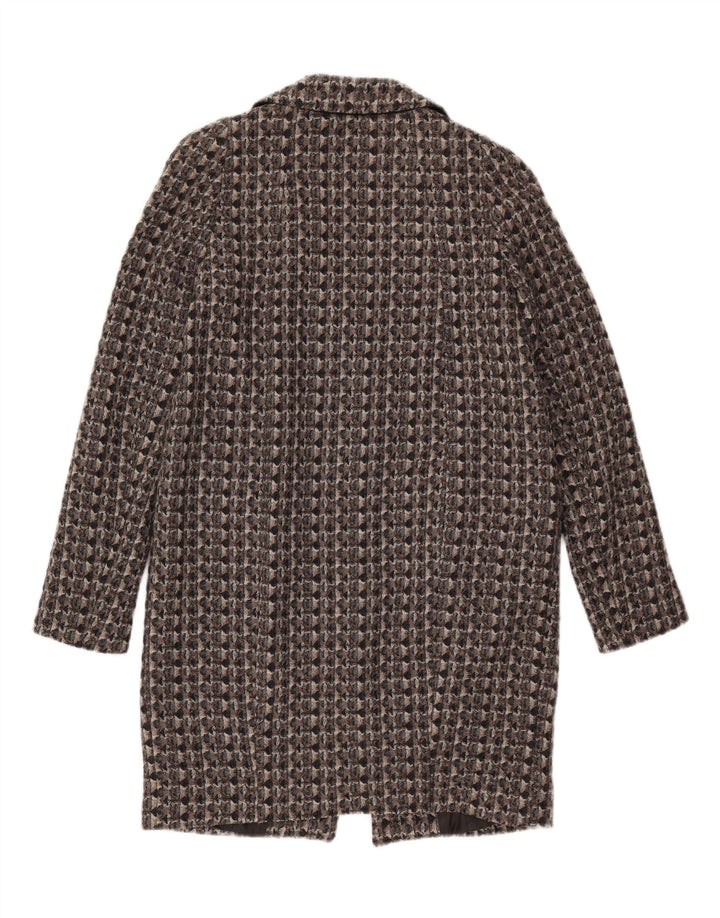 Soprabito Donna Benetton IT 42 Lana Geometrica Grigio Medio