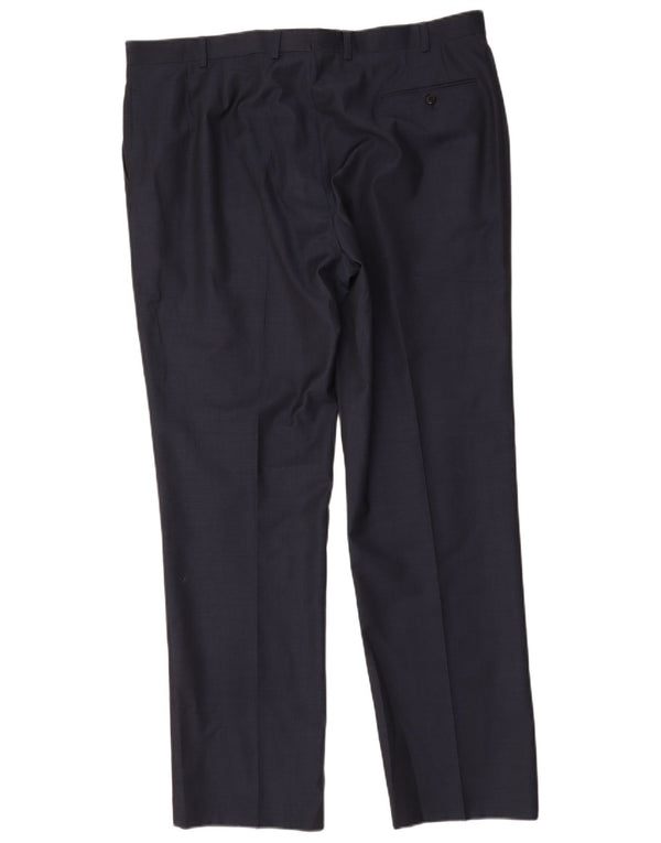 Marks & Spencer Mens Autograph Straight Suit Trousers W40 L33 Navy Blue