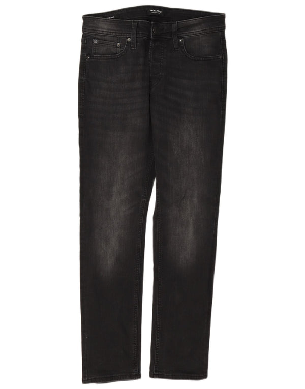 Jack & Jones Mens GLENN Slim Jeans W30 L32 Black Cotton