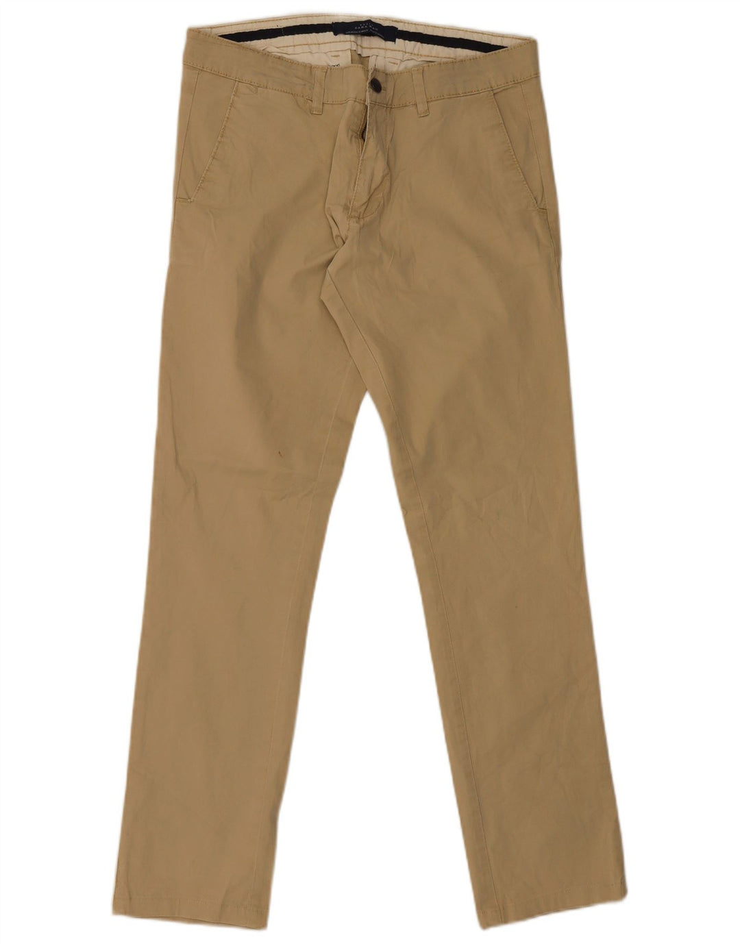 Zara Mens Slim Chino Trousers EU 40 Medium W34 L32 Beige