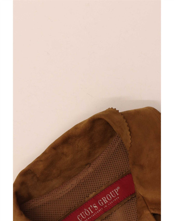 Vintage mujer ante abrigo Reino Unido 16 grande beige