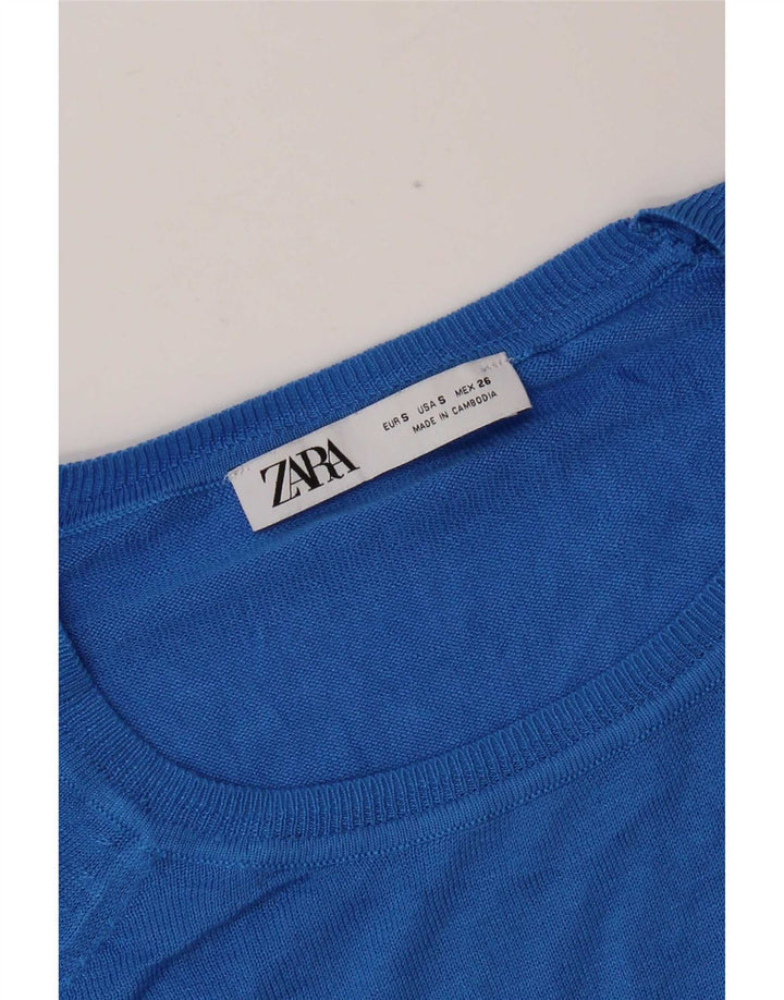 Maglione maglione oversize con scollo a barca da donna Zara UK 10 piccolo blu