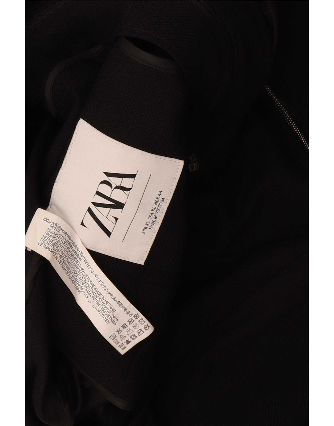Zara Mens Utility Jacket UK 42 XL Poliéster Negro
