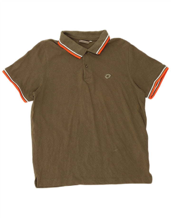 Polo da uomo Lotto Small in cotone kaki