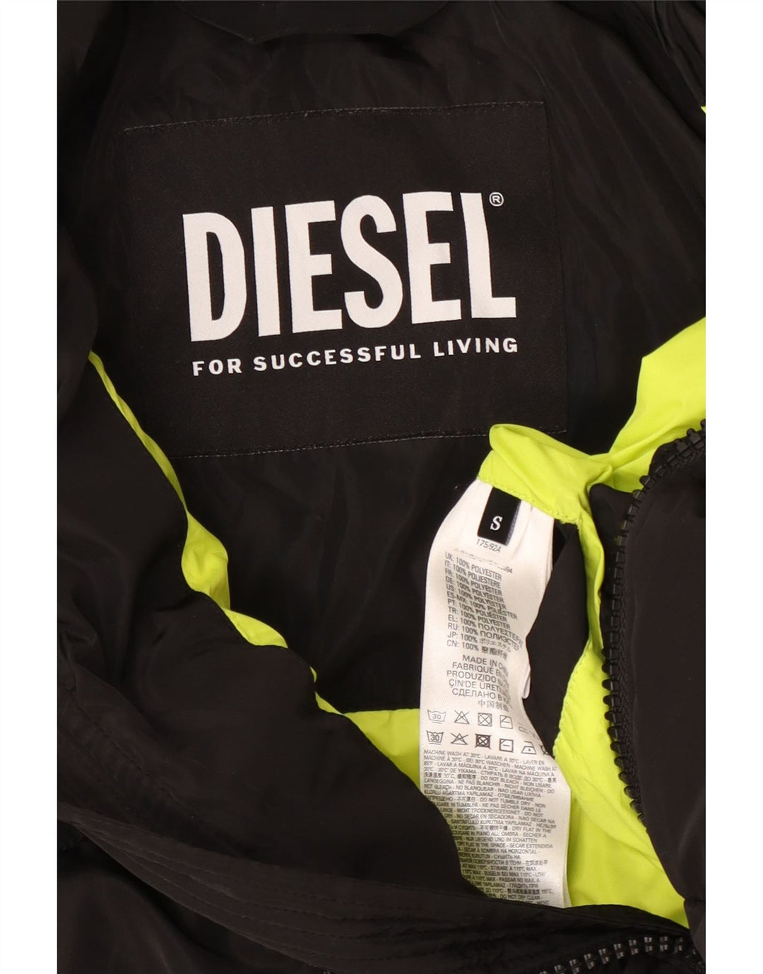 Diesel Mens Padded Jacket UK 36 Small Black