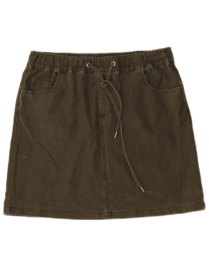 French Connection Damen Minirock W30 Medium Khaki Baumwolle
