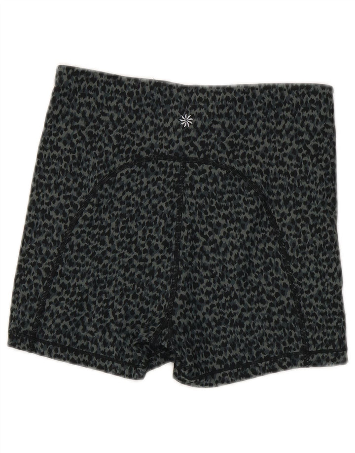Athleta Damen Sportshorts UK 8 Small Graues Polyester mit Animal-Print
