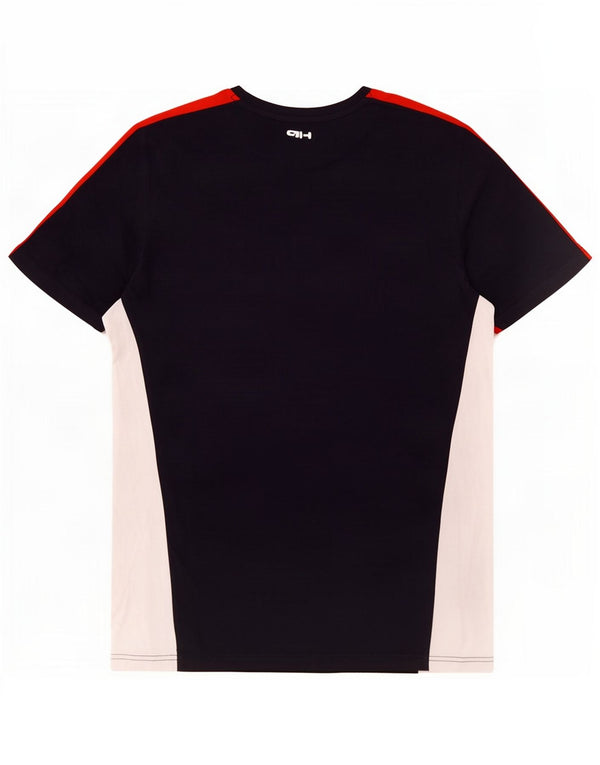 Fila Mens T-Shirt Top Medium Navy Blue Colourblock Cotton