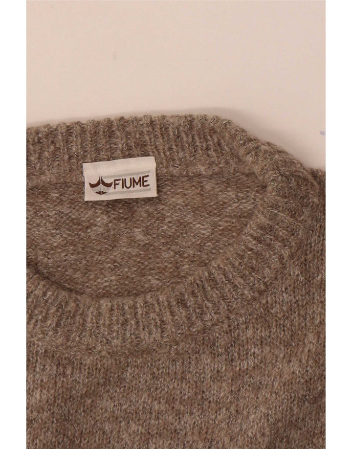 Maglione da uomo girocollo con grafica Fiume IT 52 Large Brown Colourblock