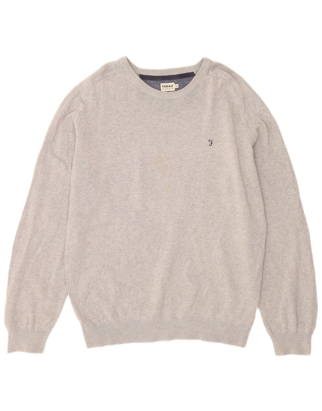 Farah Mens Boat Neck Jumper Sweater 2XL Grey Cotton