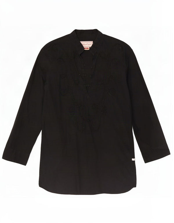 Marlboro Classics Dame Langærmet Tunika Top UK 14 Medium Sort Paisley