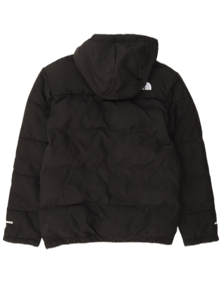 The North Face Boys Hooded Padded Jacket 14-15 Years XL Black Polyester