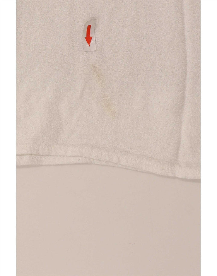 Blusa feminina de crochê Zara Top UK 12 poliéster colorblock bege médio
