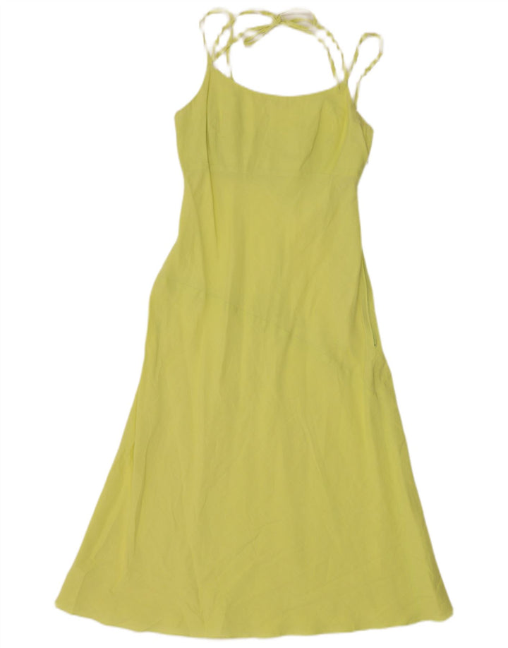 Benetton Damen Reguläres Sommerkleid UK 12 Mittelgelb