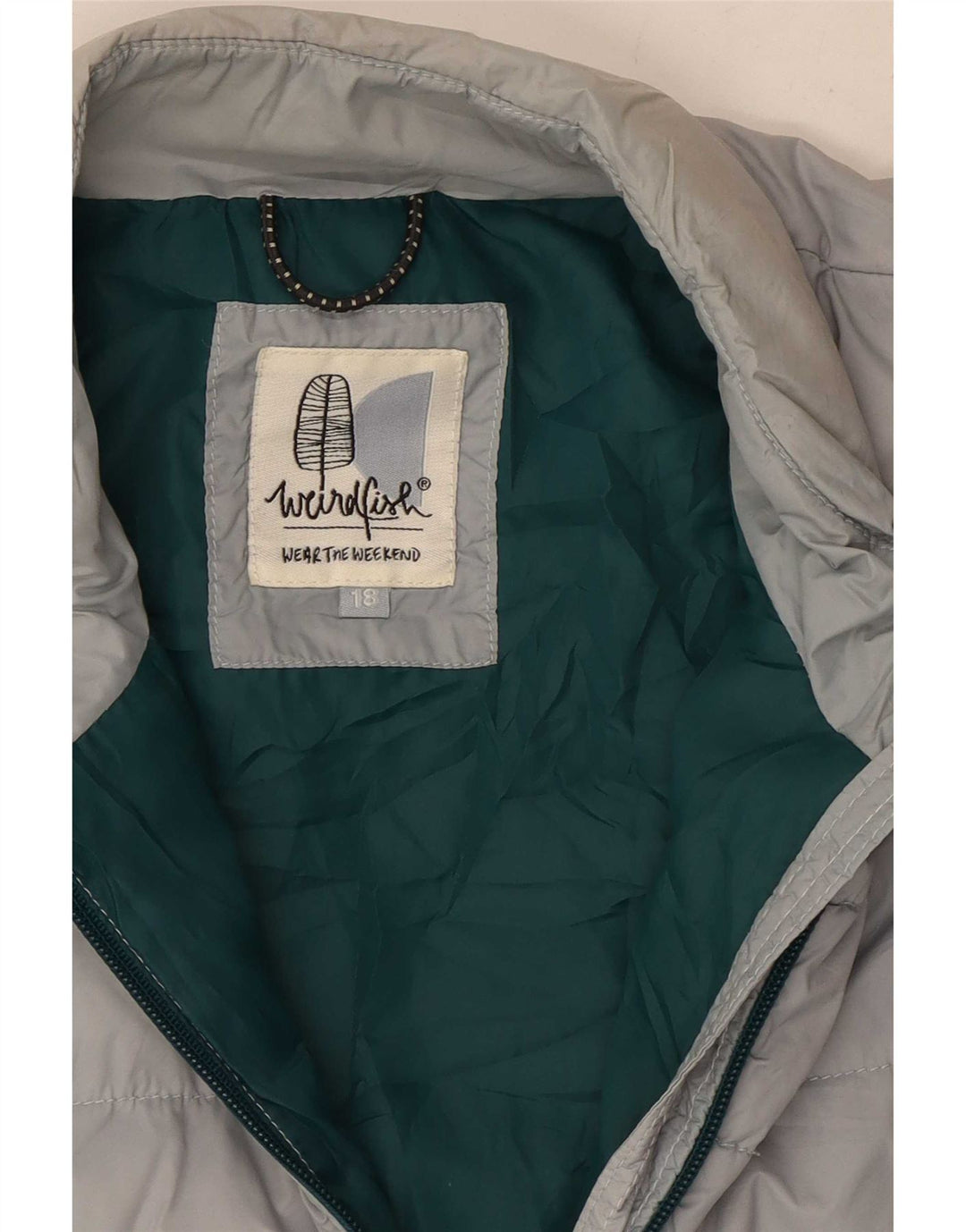 Weird Fish Dame Polstret Jakke UK 18 XL Blå Nylon