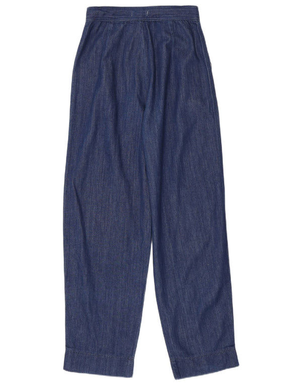 Topshop Womens High Waist Loose Fit Casual Trousers UK 8 Small W26 L31 Blue