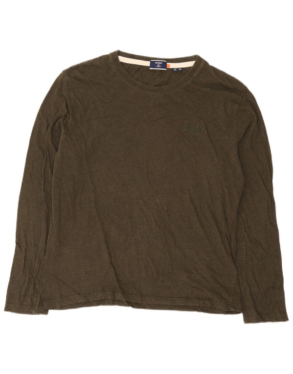 Superdry Homme Top Manches Longues XL Kaki Coton