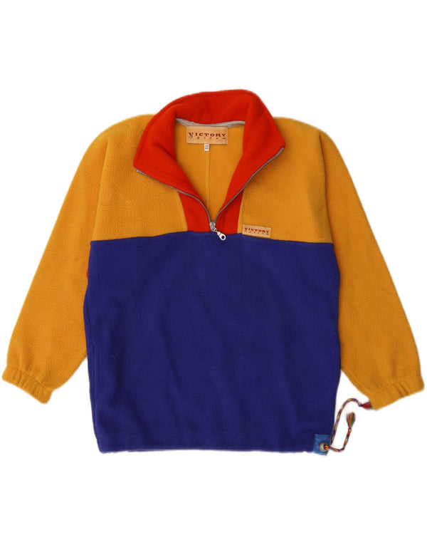 Victory Boys Zip Neck Fleece Jumper 11-12 Years Yellow Colourblock