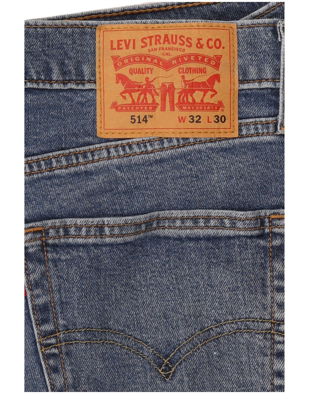 Levi's Mens 514 Straight Jeans W32 L30 Blue Cotton