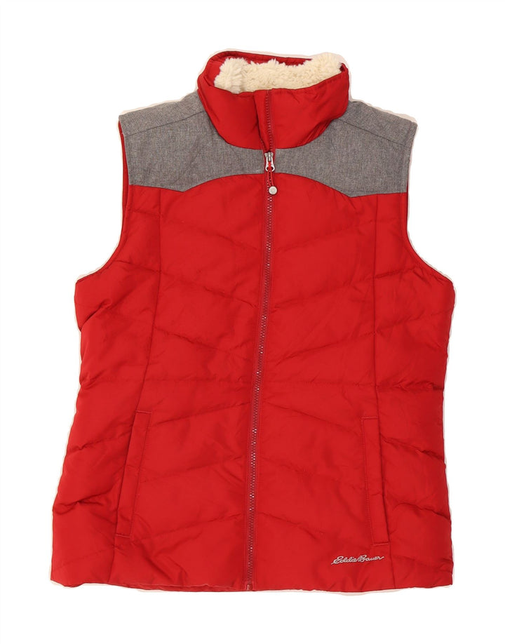 EDDIE BAUER Womens Padded Gilet UK 14 Medium Red Colourblock Nylon Vintage Eddie Bauer and Second-Hand Eddie Bauer from Messina Hembry 