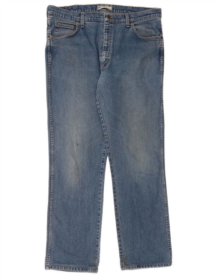 WRANGLER Mens Straight Jeans W38 L32 Blue Cotton