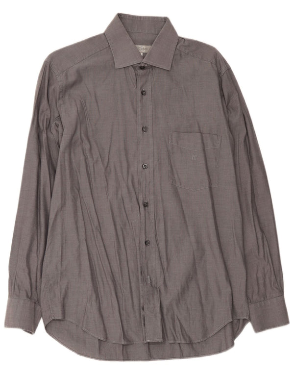 Enrico Coveri Mens Shirt Size 40 15 3/4 Medium Grey Cotton