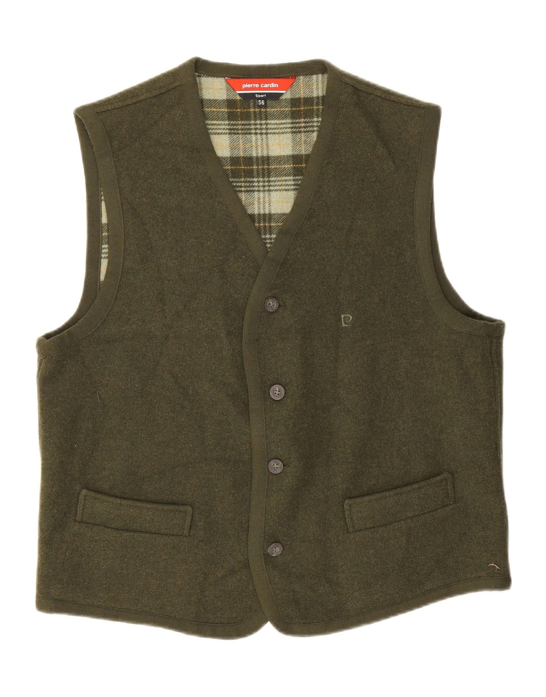 Gilet Uomo Pierre Cardin IT 56 XL Lana Kaki