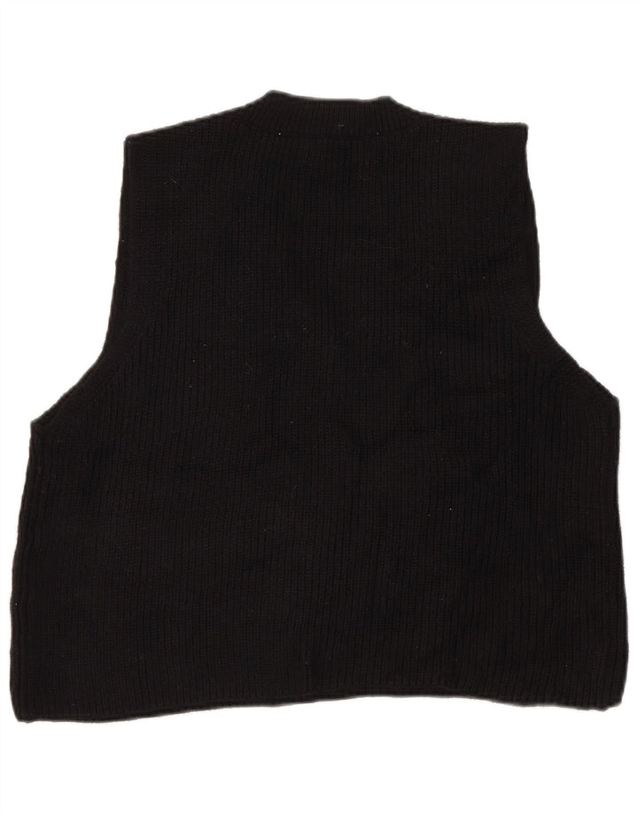 Zara Womens Crop Vest Tank Top UK 10 Small Black