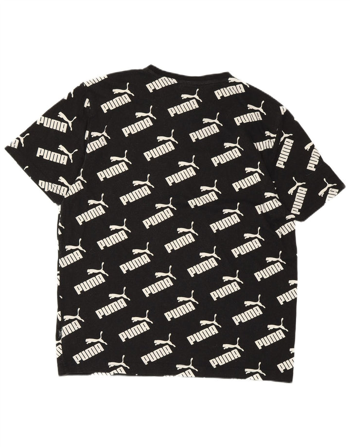 PUMA Mens Graphic T-Shirt Top Medium Black Cotton