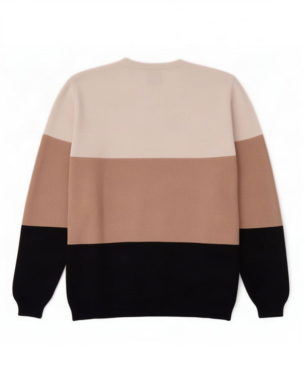 Zara Mens Crew Neck Jumper Sweater Medium Multicoloured Colourblock