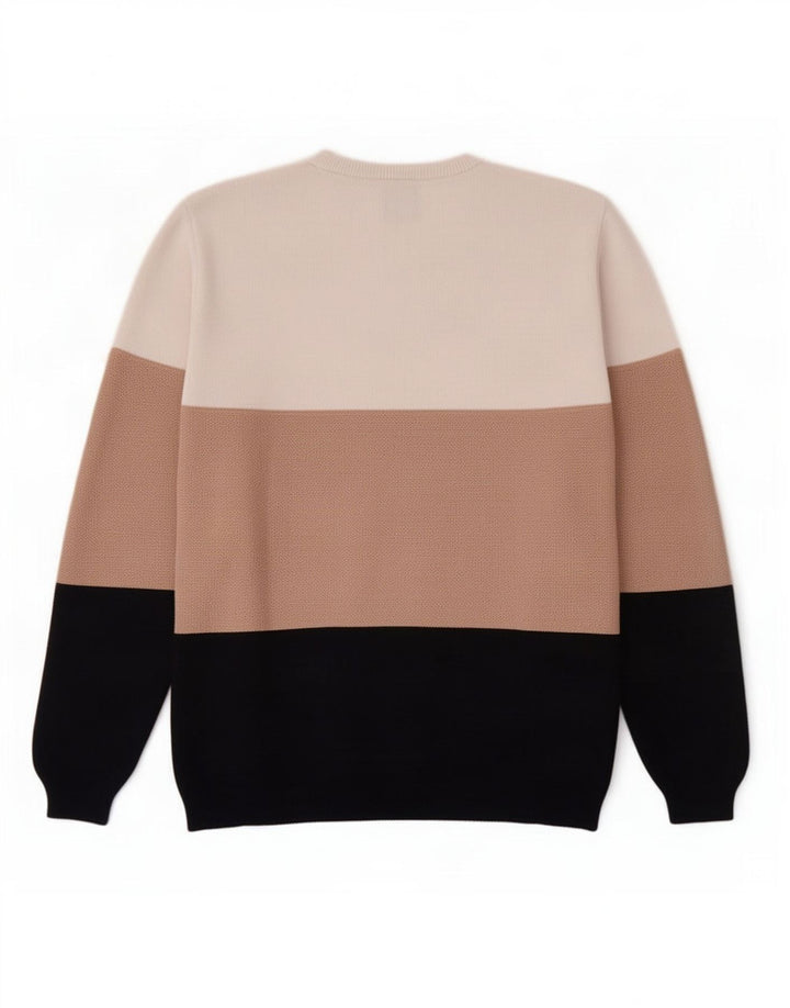 Zara Mens Crew Neck Jumper Sweater Medium Multicoloured Colourblock