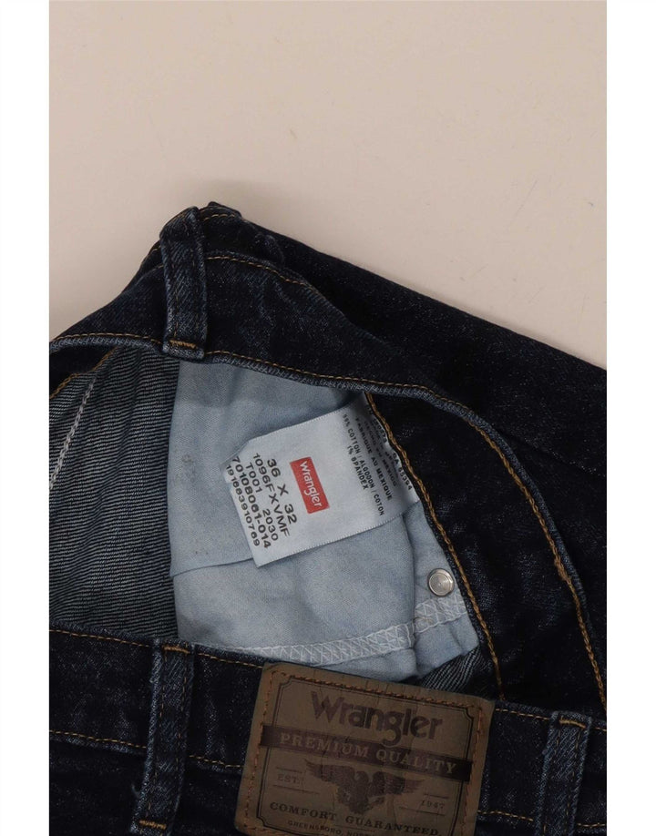 Wrangler Mens Straight Jeans W36 L32 Navy Blue Cotton