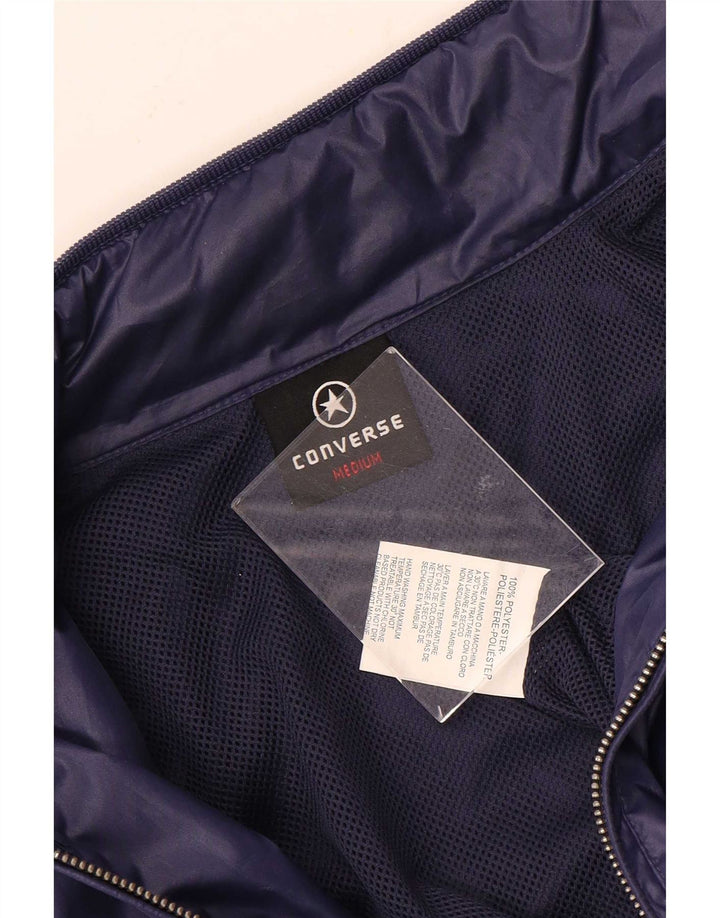Converse Mens Hooded Military Rain Jacket UK 38 Medium Purple Polyester