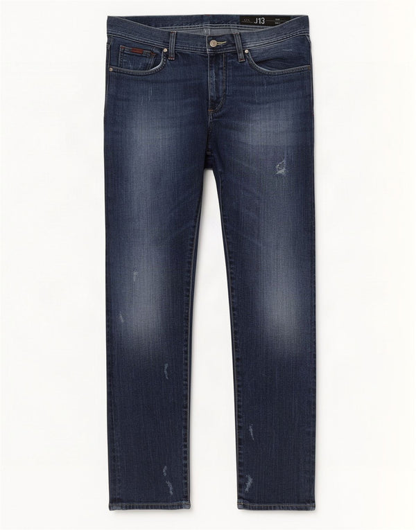 Armani Exchange Uomo J13 Jeans slim effetto consumato W31 L32 Cotone blu navy