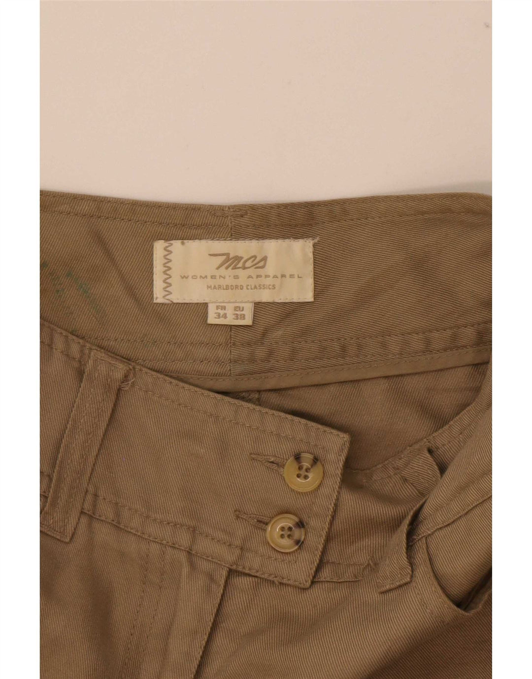 Marlboro Classics Womens A-Line Skirt EU 38 Medium W26 Khaki Linen