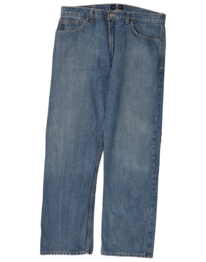 MARKS & SPENCER Mens Blue Harbour Straight Jeans W36 L29 Blue Cotton