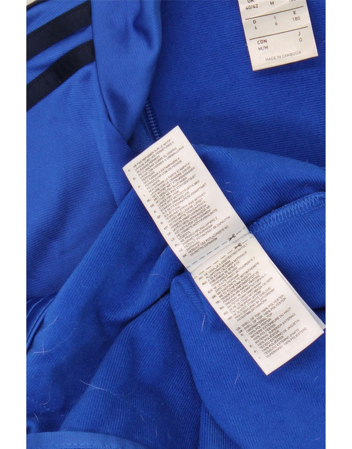 Adidas Herren-Trainingsanzug-Oberteiljacke UK 40/42 Mittelblaues Colourblock-Polyester