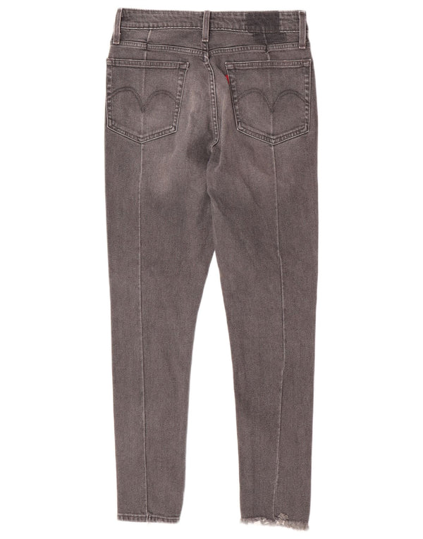 Levi's Damen 721 Distressed High Rise Skinny Jeans W29 L30 Graue Baumwolle