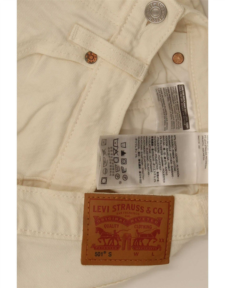 Levi's Womens 501 Straight Jeans W25 L28 Off White Cotton