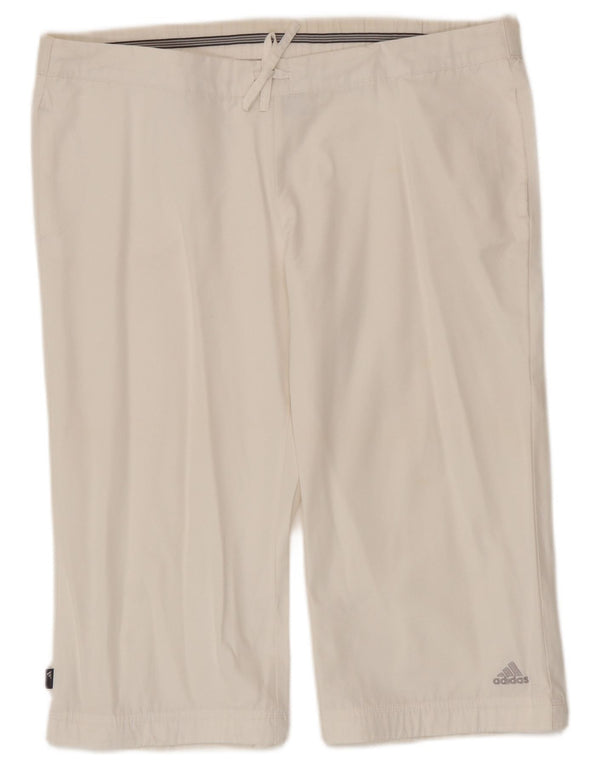 Adidas Damen Bermudashorts UK 14 Large W36 Weiße Baumwolle
