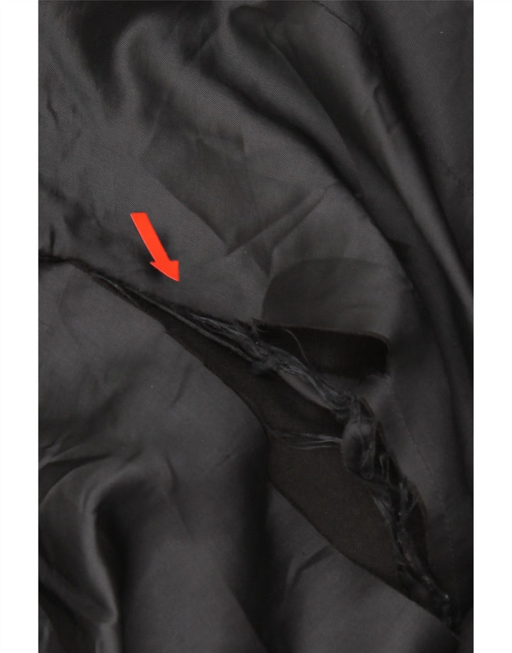 Hugo Boss Mens Overcoat EU 50 Large Black Cotton