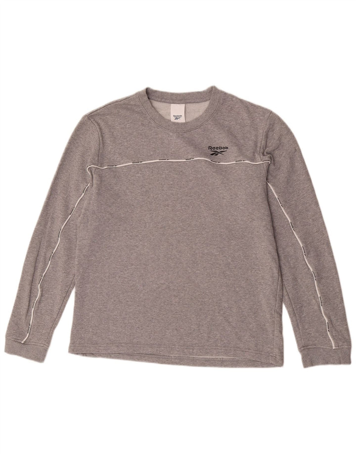 Reebok Mens Sweatshirt Jumper Medium Grey Cotton