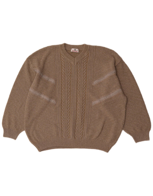 MAYSER Pull col V Homme IT 54 XL Gris Coton