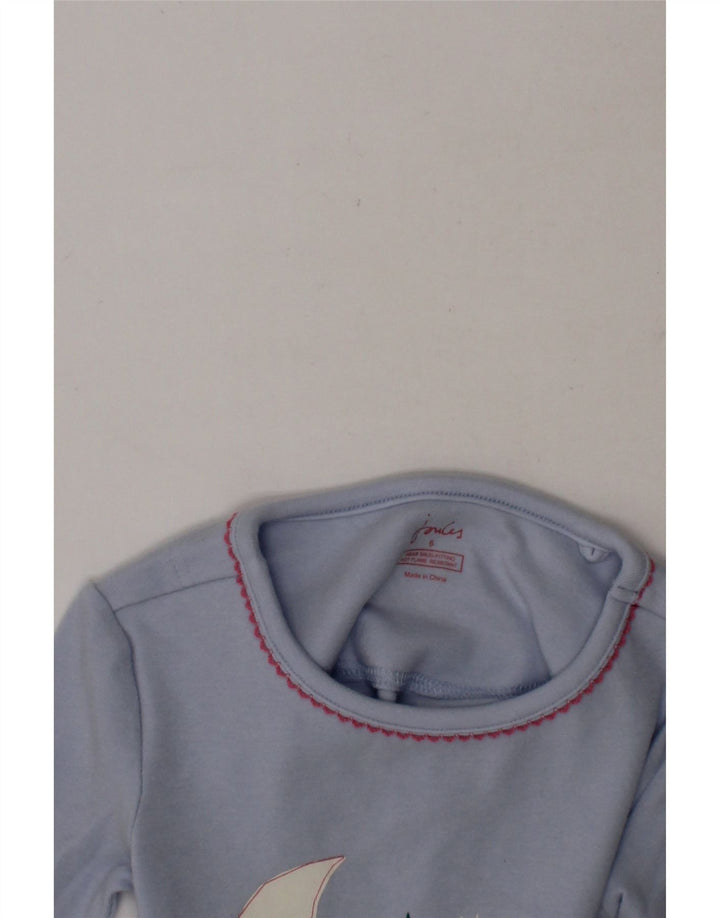 JOULES Girls Graphic Sweatshirt Jumper 5-6 Years Blue Cotton Vintage Joules and Second-Hand Joules from Messina Hembry 