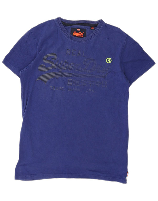 Superdry Mens Graphic T-Shirt Top Small Blue Cotton