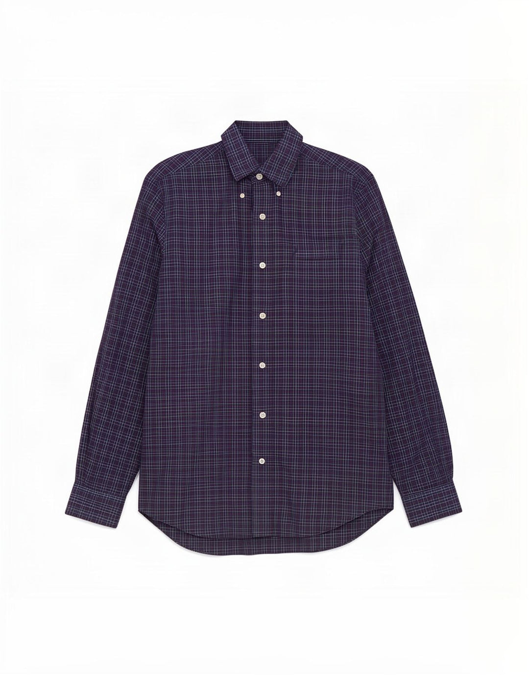 Camisa Nautica Hombre Small Azul Marino Cuadros Algodón